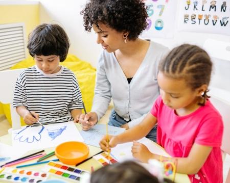 child care children playing child care provider and children