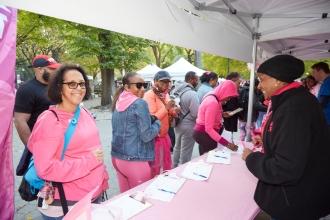 UFT members sign in at the registration table during the Manhattan Making Strides Walk on Oct. 20, 2024