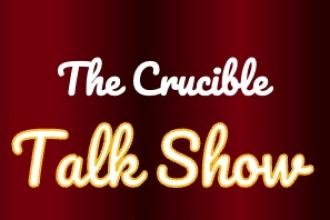 A graphic opening a slide show presentation for a student performance of "The Crucible"