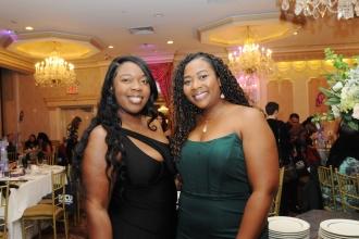 Teachers Jessica Thompson (left) and Jennifer Bazemore of PS 68 in the Bronx take a photo together before the UFT District 11 Scholarship Dinner on March 28, 2025. 